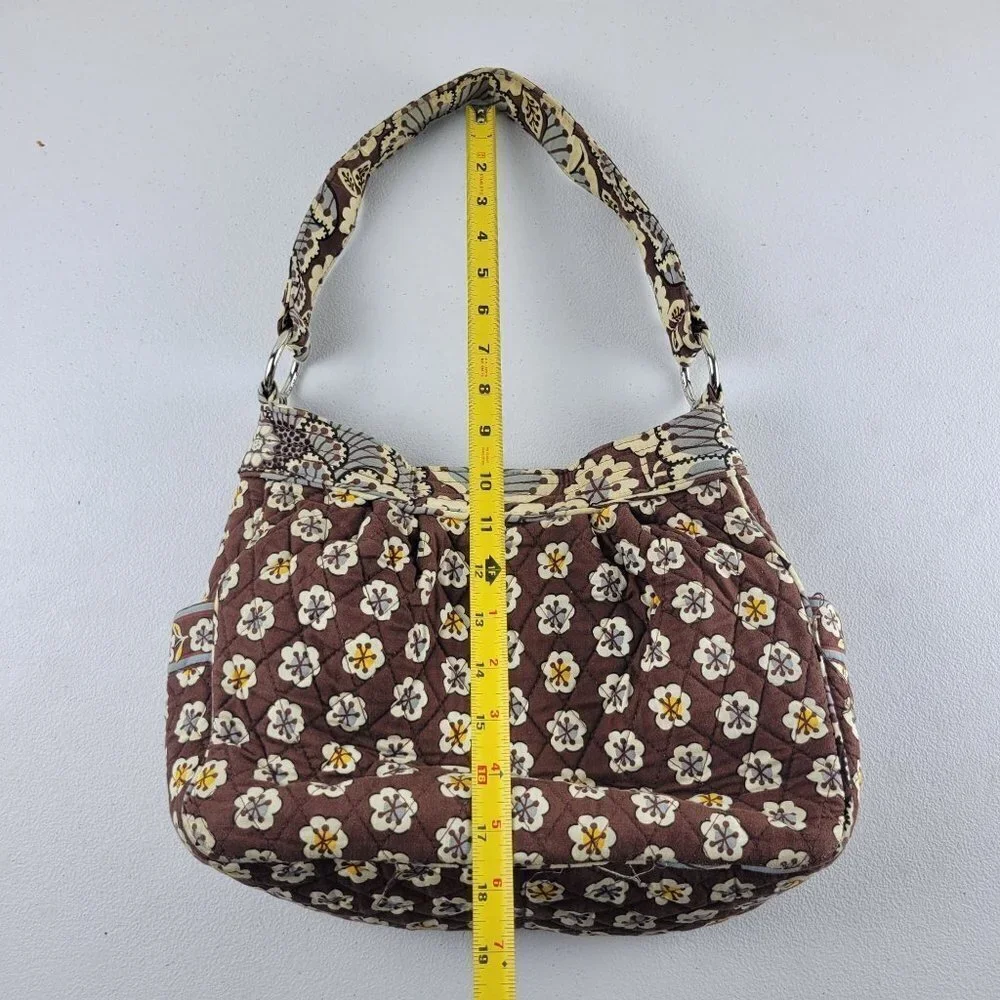 Vera Bradley Metropolitan Slate Blooms Angle Tote Floral Shoulder Bag Multicolor
